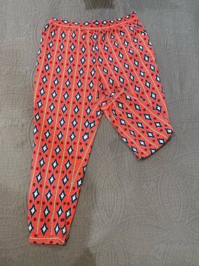 My Michelle Red Aztec Print Cropped Pants